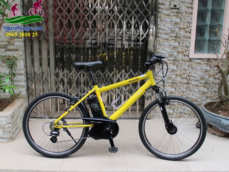 Xe đạp thể thao trợ lực Nhật Bản Panasonic Hurryer econavi màu vàng