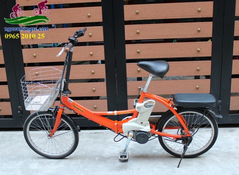 Xe đạp trợ lực Nhật Bản Panasonic gấp gọn màu cam