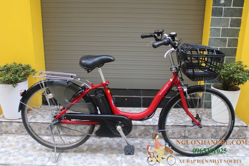 Xe đạp điện Nhật trợ lực Yamaha pas natura màu đỏ