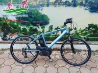 Xe đạp điện Nhật thể thao trợ lực Panasonic Hurryer màu xanh