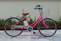 Xe đạp điện Yamaha Pas màu hồng phấn