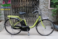 Xe đạp điện Nhật trợ lực Panasonic econavi màu xanh cốm