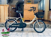 Xe đạp điện Nhật trợ lực Yamaha pas baby màu kem sữa