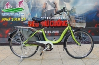 xe đạp điện Nhật bãi Yamaha pas Natura xanh cốm mới như đập hộp