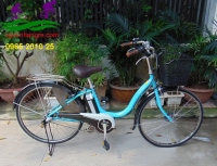 Xe đạp điện Nhật Yamaha Natura xanh lam