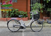 Xe đạp điện Nhật Bản trợ lực Panasonic màu trắng